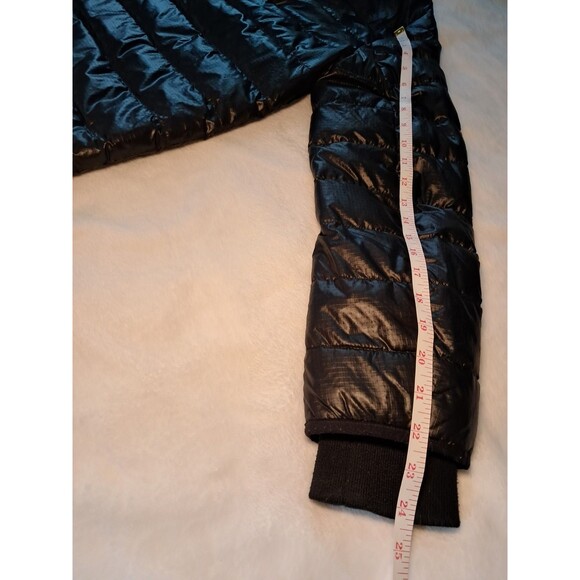 J.Crew Down Filled Puffer Mock Neck Jacket 2 Way Zipper Black Pockets Size M - Picture 10 of 12